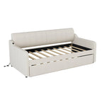 Lit de repos une place avec lit gigogne escamotable et port de chargement USB