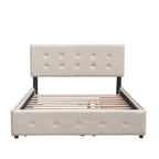 Lit plateforme Queen avec tiroirs de rangement et lit gigogne double XL