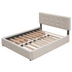 Lit plateforme Queen avec tiroirs de rangement et lit gigogne double XL
