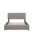 Lit plateforme Queen avec tiroirs de rangement et lit gigogne double XL