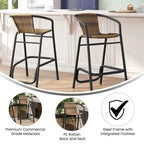 Tabourets de bar en rotin intérieur/extérieur, lot de 2