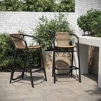 Tabourets de bar en rotin intérieur/extérieur, lot de 2