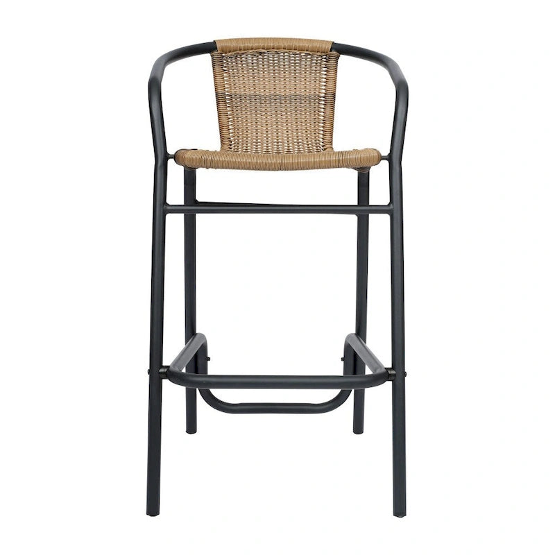 Tabourets de bar en rotin intérieur/extérieur, lot de 2