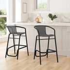 Tabourets de bar en rotin intérieur/extérieur, lot de 2