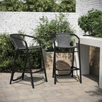 Tabourets de bar en rotin intérieur/extérieur, lot de 2