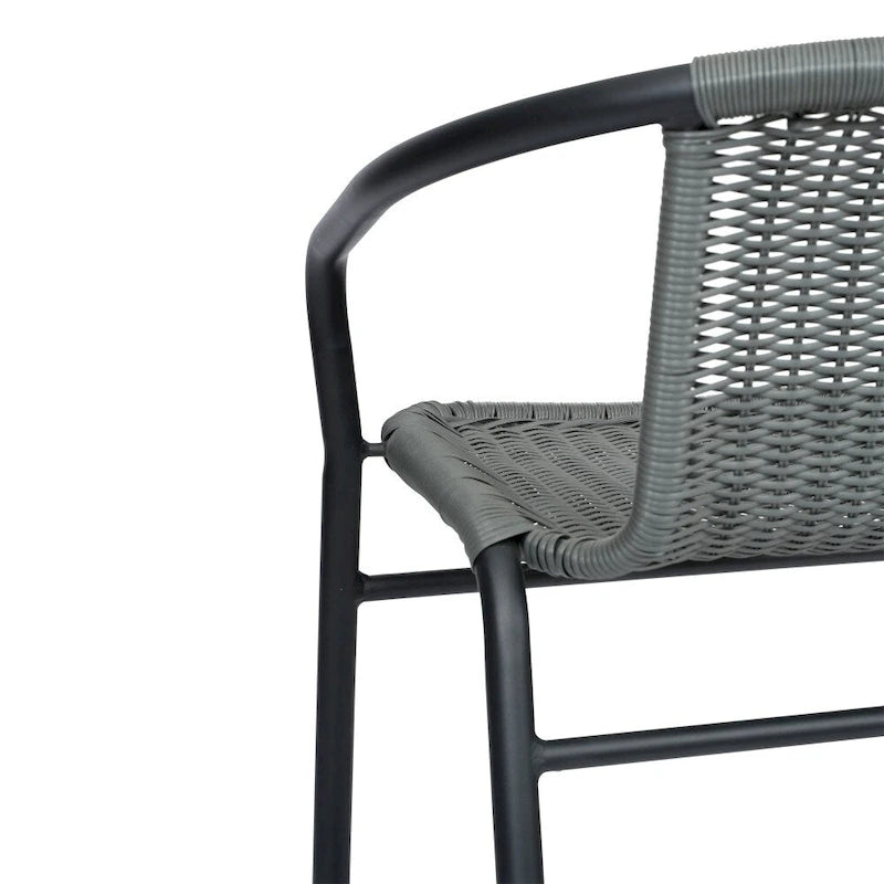 Tabourets de bar en rotin intérieur/extérieur, lot de 2
