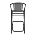 Tabourets de bar en rotin intérieur/extérieur, lot de 2
