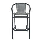 Tabourets de bar en rotin intérieur/extérieur, lot de 2