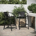 Tabourets de bar en rotin intérieur/extérieur, lot de 2
