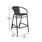 Tabourets de bar en rotin intérieur/extérieur, lot de 2