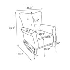 Fauteuil à bascule à dossier haut avec revêtement en velours