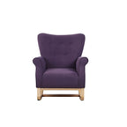Fauteuil à bascule à dossier haut avec revêtement en velours