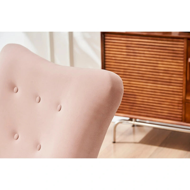 Fauteuil à bascule à dossier haut avec revêtement en velours