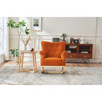 Fauteuil à bascule à dossier haut avec revêtement en velours
