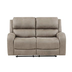 Causeuse inclinable manuelle double en microfibre marron