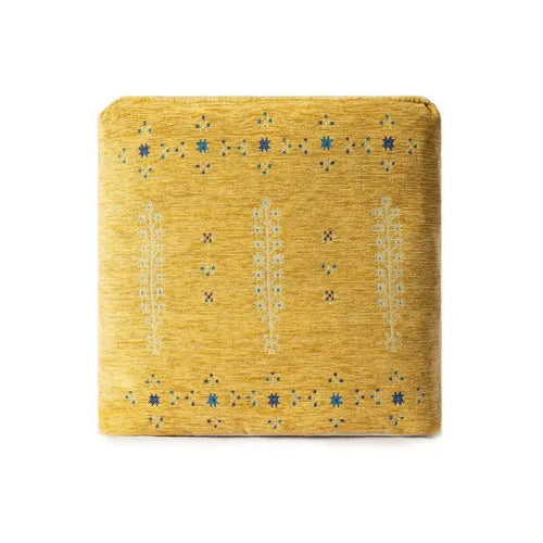 Pouf Ottoman abstrait jaune de 45 cm