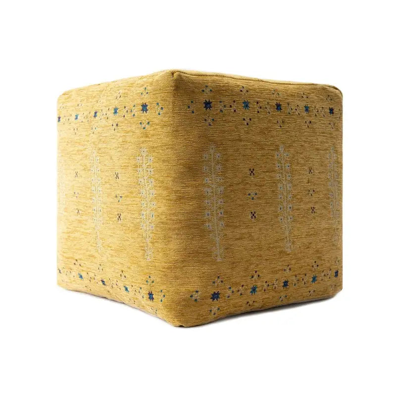 Pouf Ottoman abstrait jaune de 45 cm