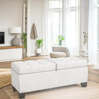46 Storage Upholstered Ottoman Bench with Steel Frame