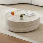 Table basse ronde en fibre de verre de 31,49" – Aucun assemblage requis