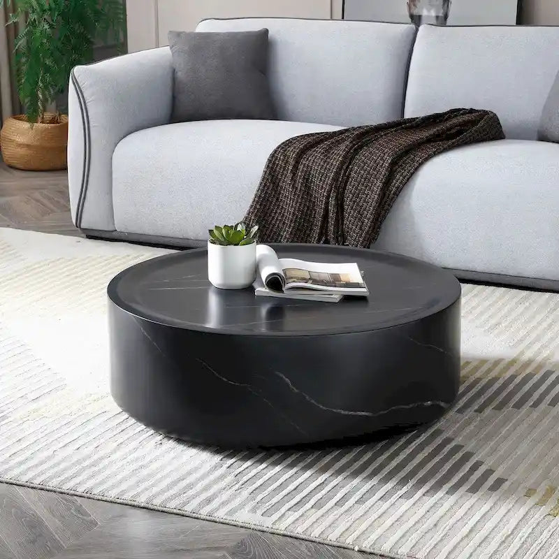 Table basse ronde en fibre de verre de 31,49" – Aucun assemblage requis