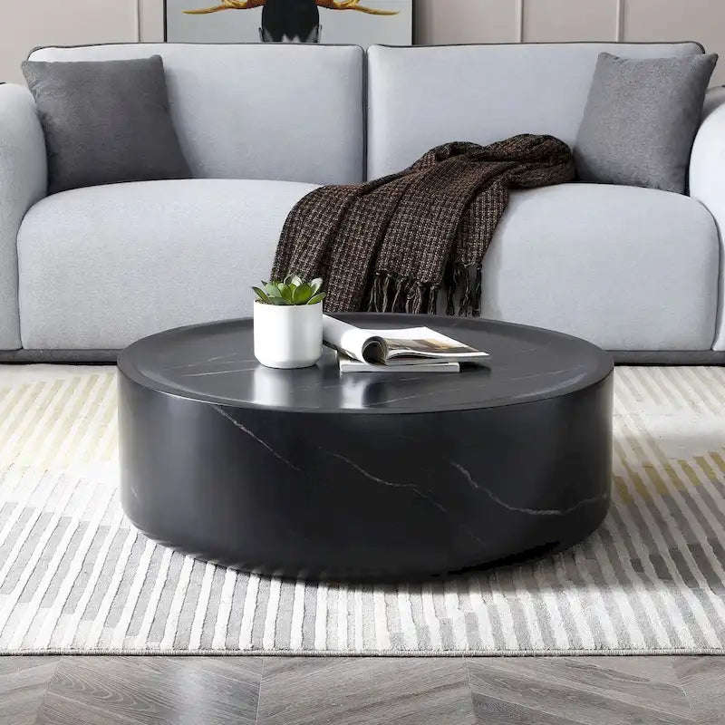 Table basse ronde en fibre de verre de 31,49" – Aucun assemblage requis