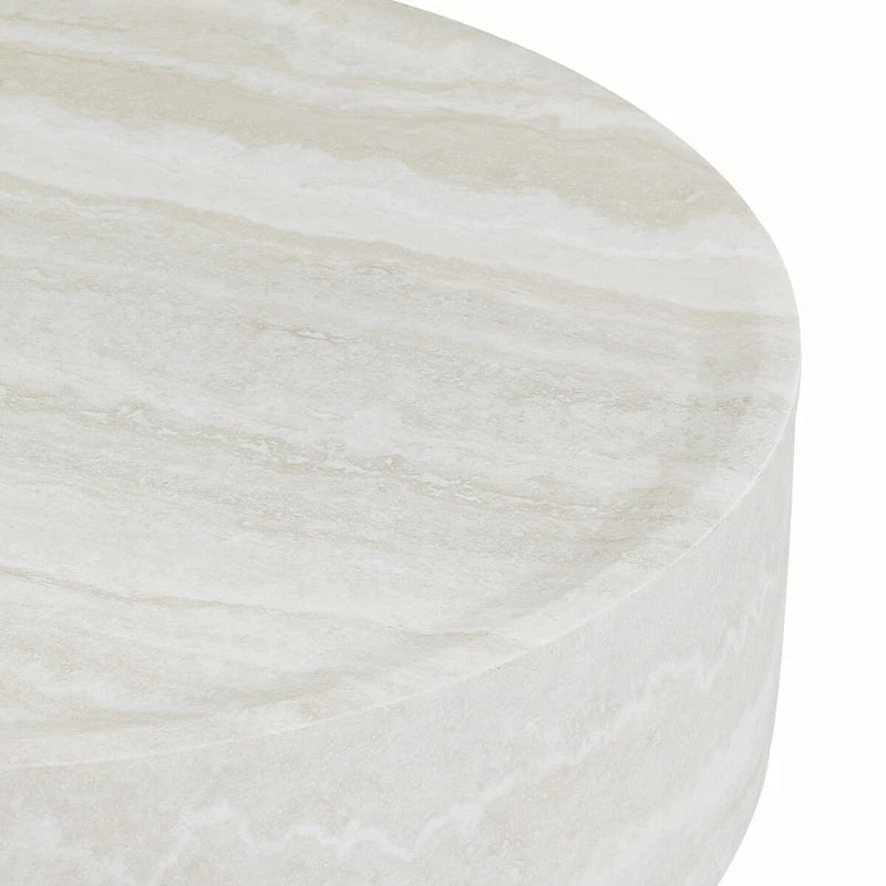 Table basse ronde en fibre de verre de 31,49" – Aucun assemblage requis