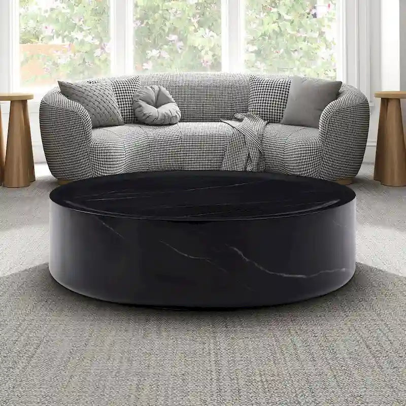 Table basse ronde en fibre de verre de 31,49" – Aucun assemblage requis