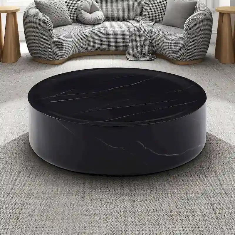 Table basse ronde en fibre de verre de 31,49" – Aucun assemblage requis