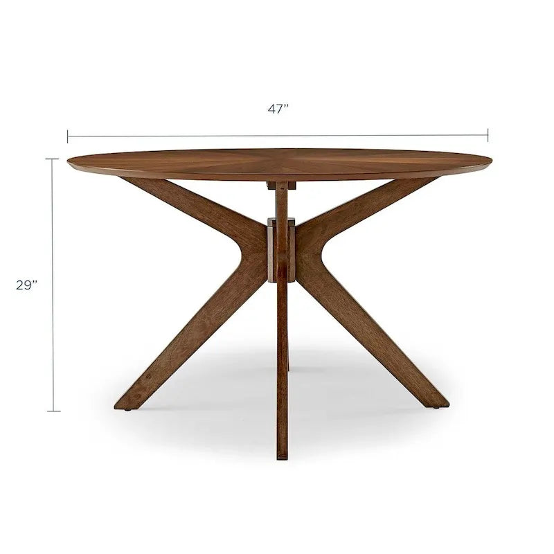 Table à manger ronde en bois de 47 po