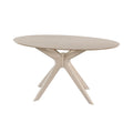 Table de salle à manger ovale avec plateau en placage de bois