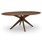Table de salle à manger ovale avec plateau en placage de bois