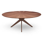 Table de salle à manger ovale avec plateau en placage de bois