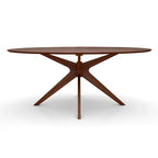 Table de salle à manger ovale avec plateau en placage de bois