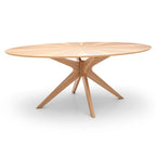 Table de salle à manger ovale avec plateau en placage de bois