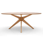 Table de salle à manger ovale avec plateau en placage de bois