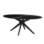 Table de salle à manger ovale avec plateau en placage de bois
