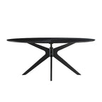 Table de salle à manger ovale avec plateau en placage de bois