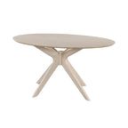 Table de salle à manger ovale avec plateau en placage de bois
