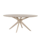 Table de salle à manger ovale avec plateau en placage de bois