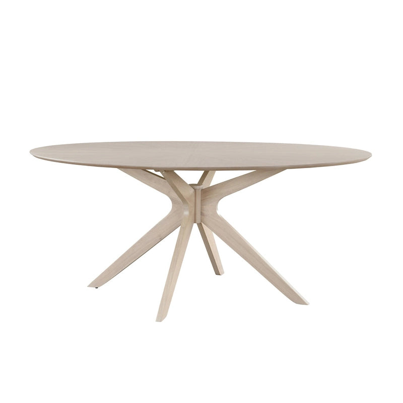 Table de salle à manger ovale avec plateau en placage de bois