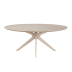 Table de salle à manger ovale avec plateau en placage de bois