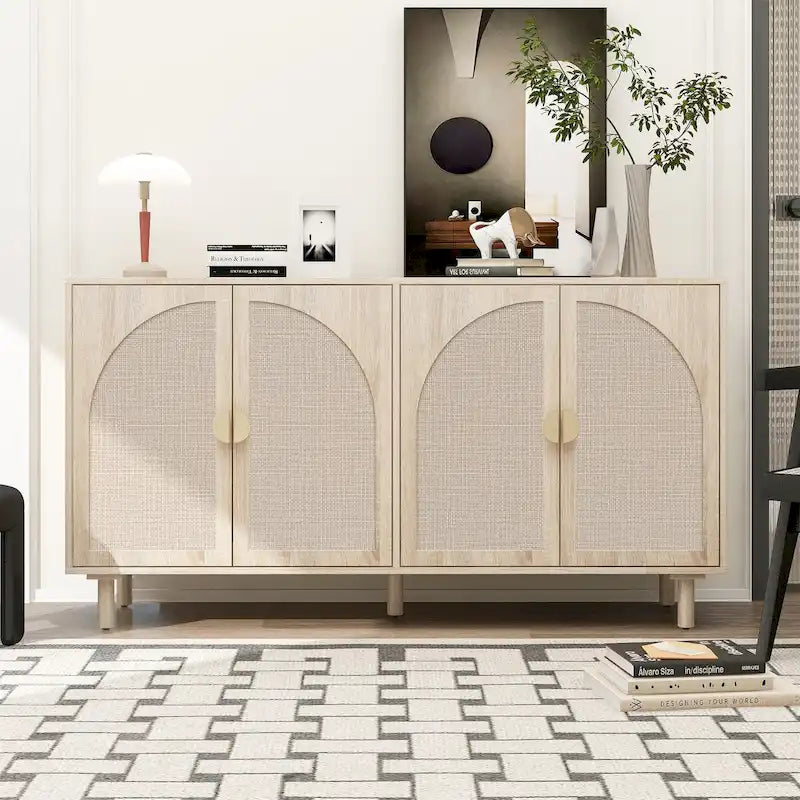 Meuble de rangement 4 portes avec étagère réglable