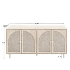 Meuble de rangement 4 portes avec étagère réglable