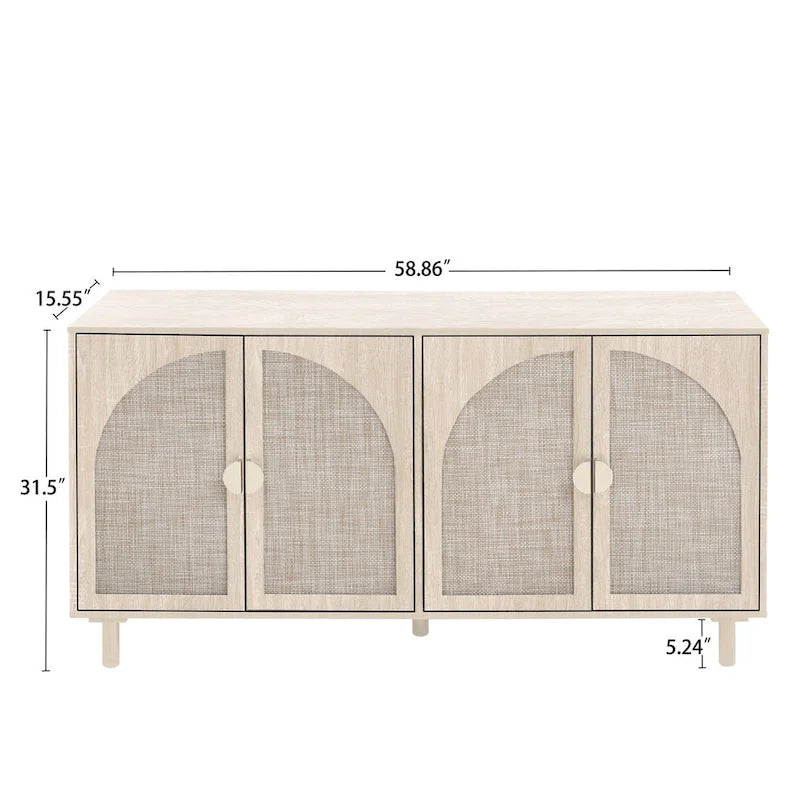 Meuble de rangement 4 portes avec étagère réglable