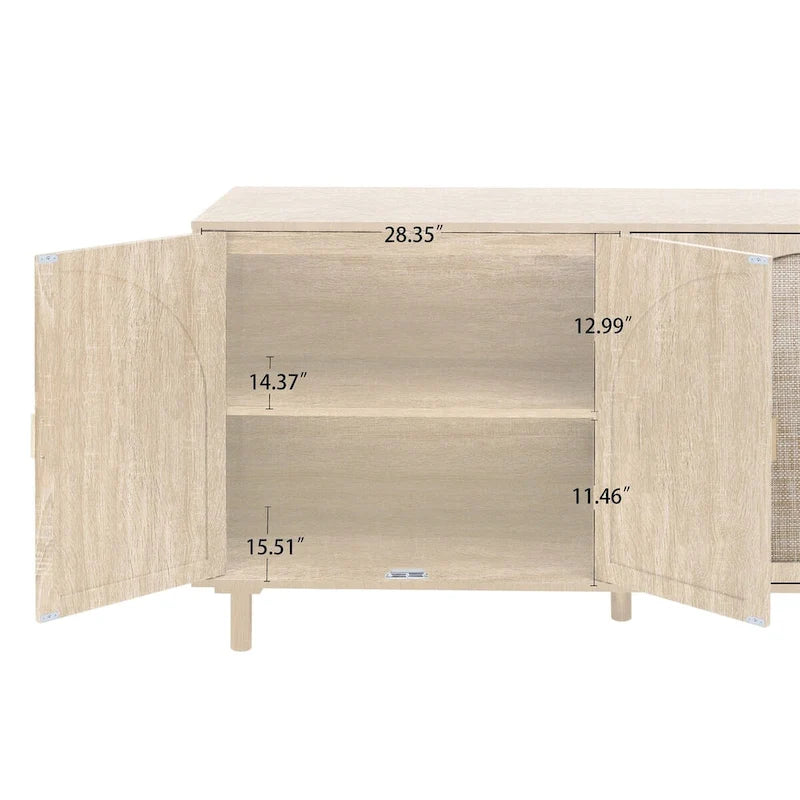 Meuble de rangement 4 portes avec étagère réglable