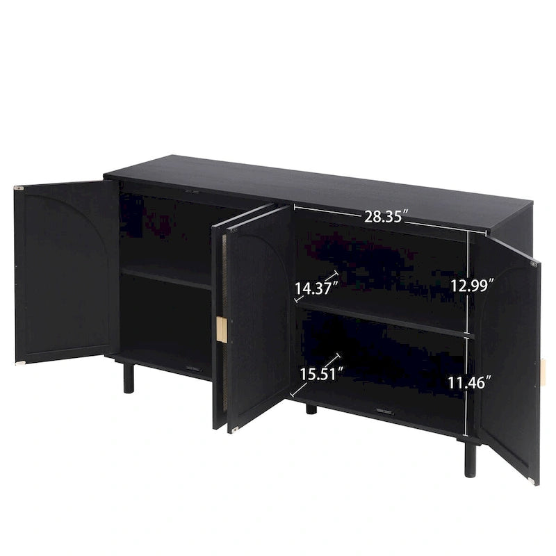 Meuble de rangement 4 portes avec étagère réglable