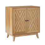 Meuble d'appoint deux portes style Mid-Century avec motif chevrons