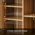 Meuble d'appoint deux portes style Mid-Century avec motif chevrons