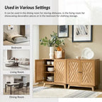 Meuble d'appoint deux portes style Mid-Century avec motif chevrons