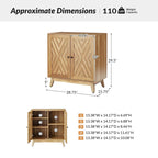 Meuble d'appoint deux portes style Mid-Century avec motif chevrons